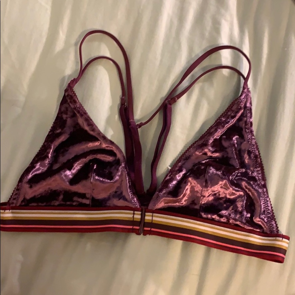 Purple velvet bralette